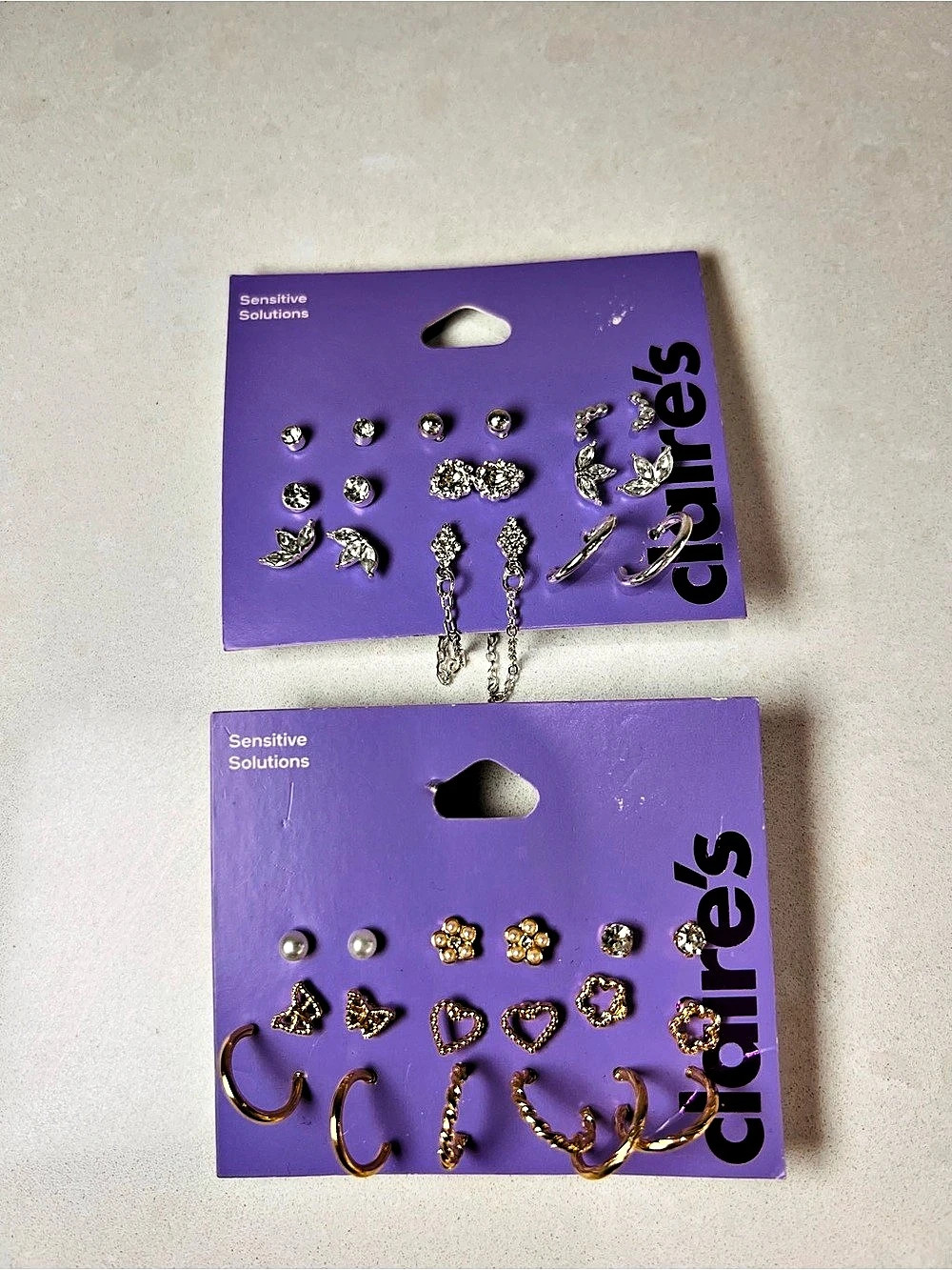 Claire's Sensitive Solutions Multi-Pack Pierced Earrings Set Earrings 2 pack